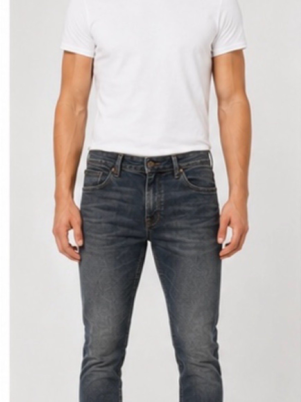 Carbon Men’s Skinny Jeans in Washed Dark Gray